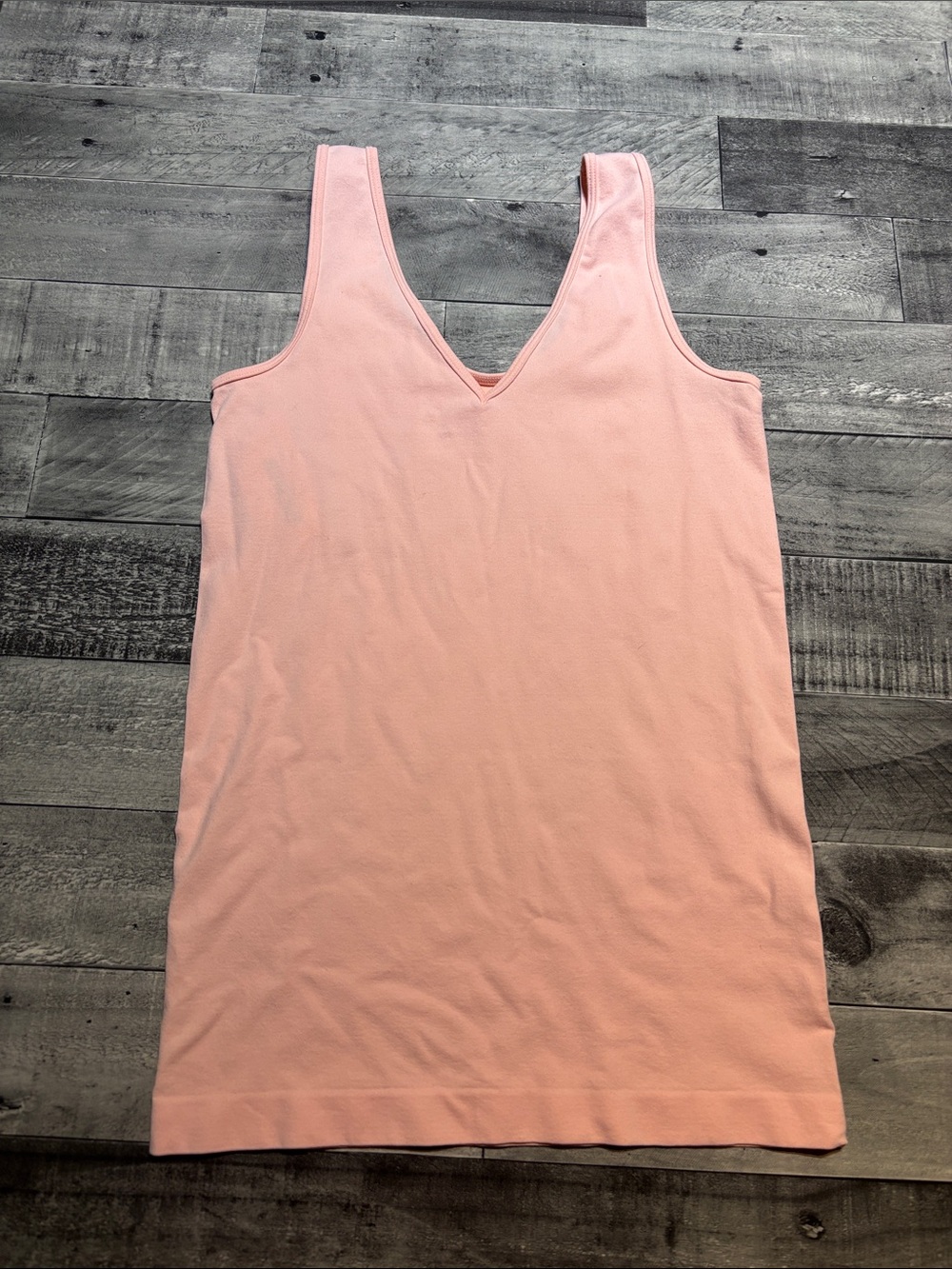 Seamless Light Pink Women's Reversible V-Neck/Round Neck Tank Top